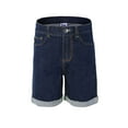 thumbnail image 1 of Bienzoe Girl's Soft Denim High Waist Stretchy Jeans Navy Shorts Size 10, 1 of 13