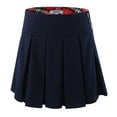 thumbnail image 1 of Bienzoe Girl's Stretchy Pleated Adjust Waist School Uniforms Skirt Navy 7, 1 of 5