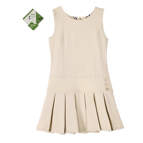 Bienzoe Girl's Stretchy Pleated Durable School Uniforms Jumper Khaki 14