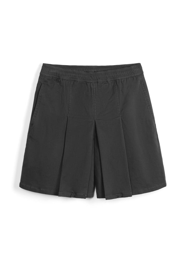 Girls School Pleated Skort: Kids Uniform Elastic Waist Skirt Shorts - Adjustable for Summer Casual Beach Outdoor Black 8