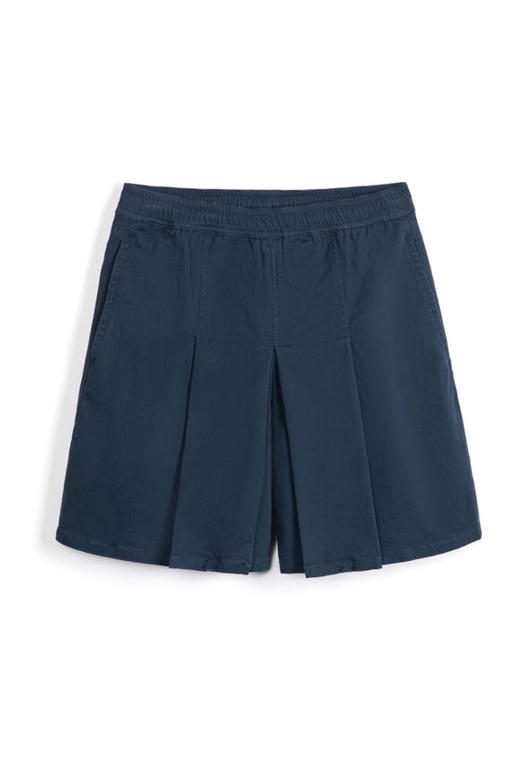 Girls School Pleated Skort: Kids Uniform Elastic Waist Skirt Shorts - Adjustable for Summer Casual Beach Outdoor Navy 7