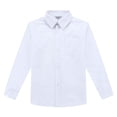 thumbnail image 1 of Bienzoe Little Boy's School Uniform Long Sleeve Button Down Cotton Shirt White 6, 1 of 4