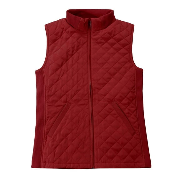 Bienzoe Women Casual Quilted Sleeveless Light Weight Vest Burgundy 3XL