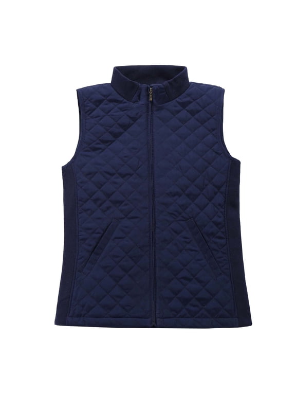 Women Casual Quilted Sleeveless Light Weight Vest Navy 3XL