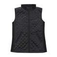 thumbnail image 1 of Bienzoe Women Casual Quilted Sleeveless Light Weight Vest Stretch Rib Black M, 1 of 7