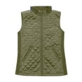 thumbnail image 1 of Bienzoe Women Casual Quilted Sleeveless Light Weight Vest Stretch Rib Green XL, 1 of 8