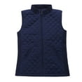 thumbnail image 1 of Bienzoe Women Casual Quilted Sleeveless Light Weight Vest Stretch Rib Navy XXL, 1 of 9