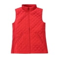 thumbnail image 1 of Bienzoe Women Casual Quilted Sleeveless Light Weight Vest Stretch Rib Red XL, 1 of 7
