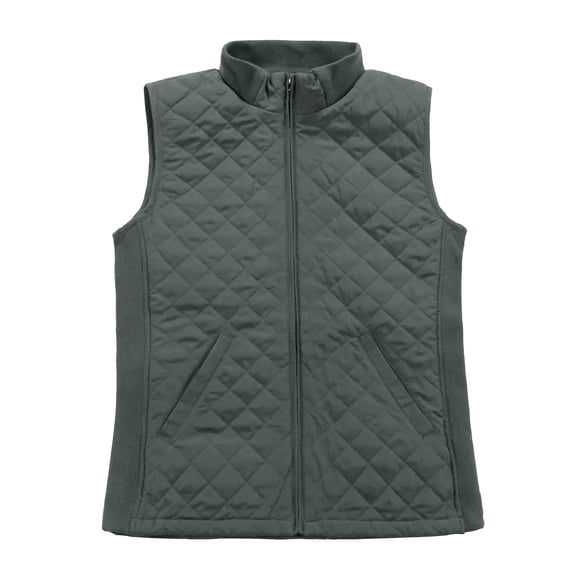 Bienzoe Women Lightweight Quilted Vest Puffer Padded Fashion Zip Causal Jacket Dark Grey 2XL