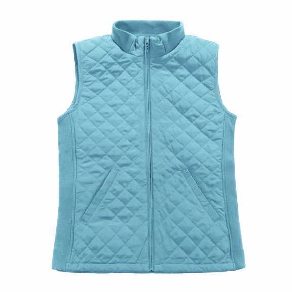 Bienzoe Women Lightweight Quilted Vest Puffer Padded Fashion Zip Causal Jacket Light Blue L