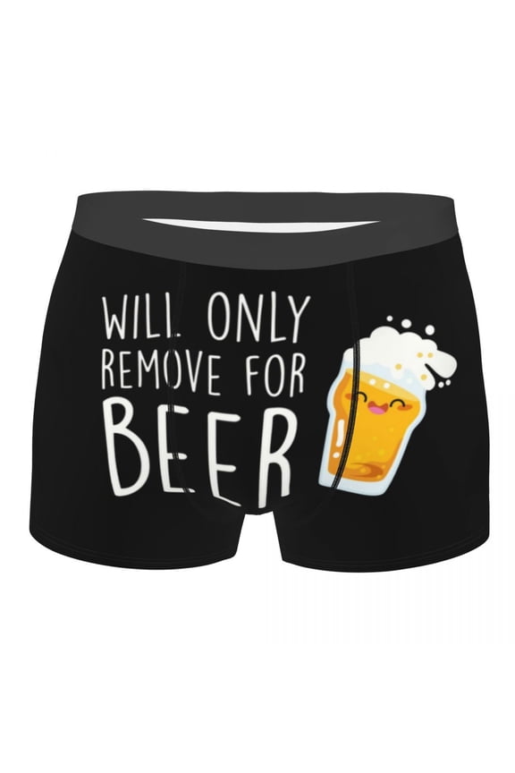 Bier Pattern Beer Underwear Men Breathbale Alcohol Lover Boxer Briefs Shorts Panties Soft Underpants For Male
