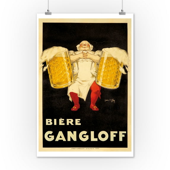 Biere Gangloff Vintage Poster (artist: Ylen, Jean D') France c. 1930 (12x18 Art Print, Wall Decor Travel Poster)