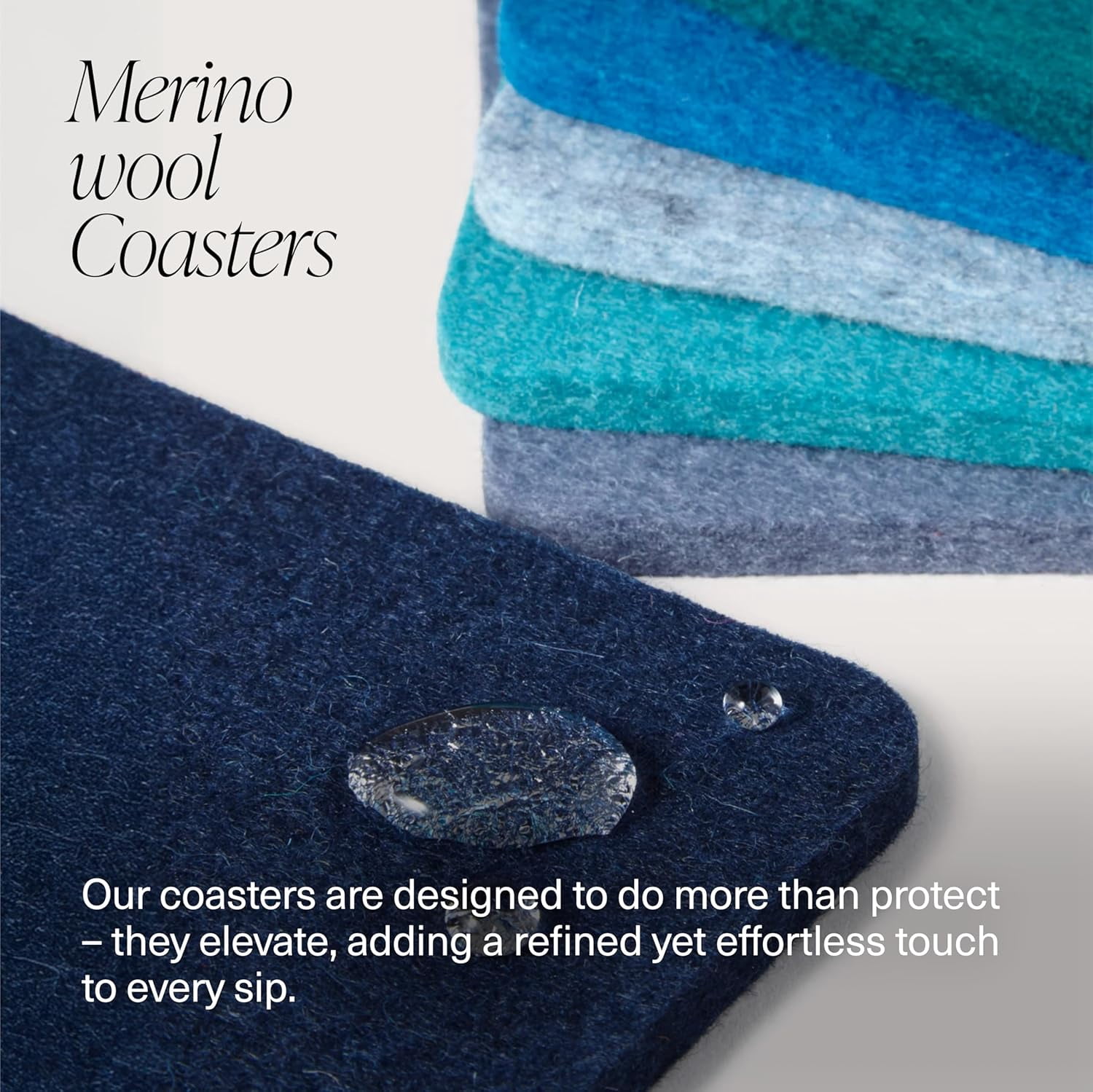 Spring Wool Coasters Bierfilzl Merino Wool Round Coasters Set of 6 - Earth (4