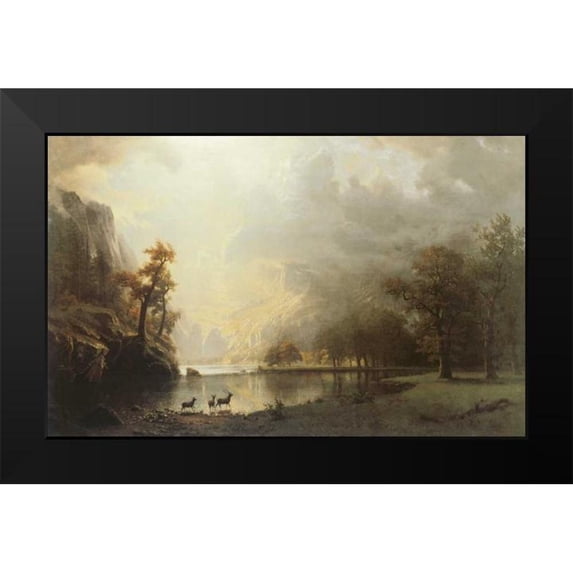 Bierstadt 24x17 Black Modern Framed Museum Art Print Titled - Sierra Nevada Morning