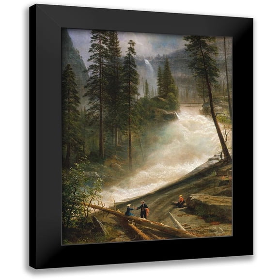 Bierstadt, Albert 12x14 Black Modern Framed Museum Art Print Titled - Nevada Falls, Yosemite