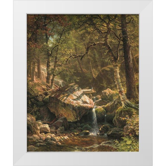 Bierstadt, Albert 12x14 White Modern Wood Framed Museum Art Print Titled - Mountain Brook