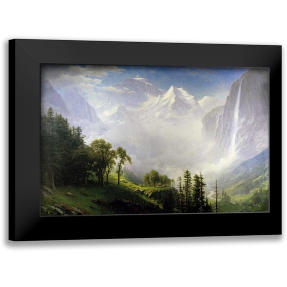 Bierstadt, Albert 14x10 Black Modern Framed Museum Art Print Titled - Majesty Of The Mountains