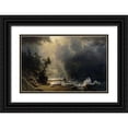 thumbnail image 1 of Bierstadt, Albert 14x10 Black Ornate Wood Framed with Double Matting Museum Art Print Titled - Puget Sound of the Pacific Coast, 1870, 1 of 4