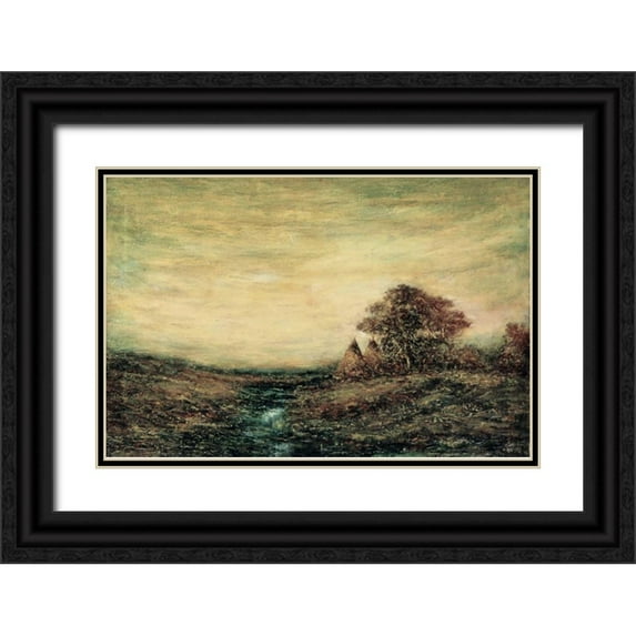Bierstadt, Albert 14x11 Black Ornate Wood Framed with Double Matting Museum Art Print Titled - Sunlit Forest - Merced River, Yosemite Valley