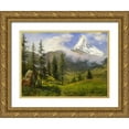 thumbnail image 1 of Bierstadt, Albert 14x11 Gold Ornate Wood Framed with Double Matting Museum Art Print Titled - The Matterhorn, 1 of 4