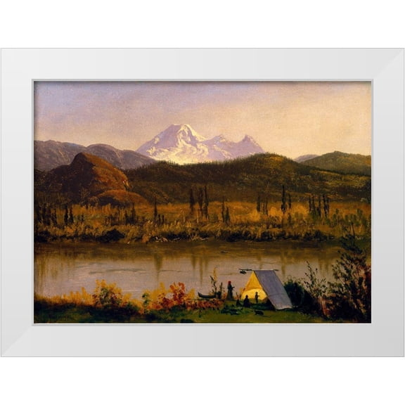 Bierstadt, Albert 14x11 White Modern Wood Framed Museum Art Print Titled - Mt. Baker, Washington
