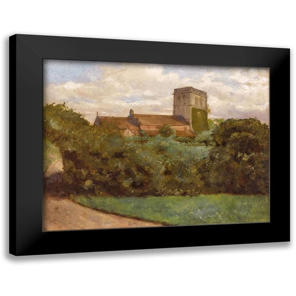Bierstadt, Albert 14x12 Black Modern Framed Museum Art Print Titled - Tottenham Church, London, 1869