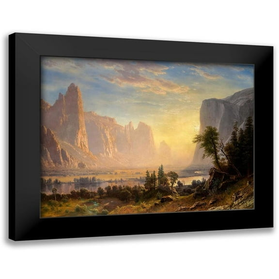 Bierstadt, Albert 14x12 Black Modern Framed Museum Art Print Titled - Valley of the Yosemite