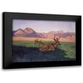 thumbnail image 1 of Bierstadt, Albert 18x14 Black Modern Framed Museum Art Print Titled - Deer, 1 of 5