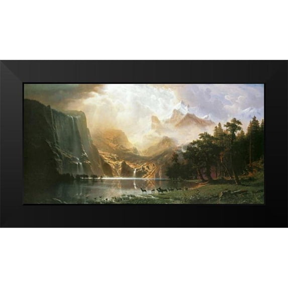Bierstadt, Albert 24x14 Black Modern Framed Museum Art Print Titled - Sierra Nevada in California