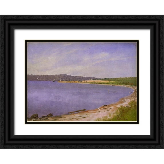 Bierstadt, Albert 24x18 Black Ornate Wood Framed with Double Matting Museum Art Print Titled - San Francisco Bay
