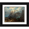 thumbnail image 1 of Bierstadt, Albert 24x19 Black Ornate Wood Framed with Double Matting Museum Art Print Titled - Mount Brewer from Kings River Canyon, California, 1 of 4