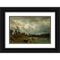 thumbnail image 1 of Bierstadt, Albert 32x22 Black Ornate Wood Framed with Double Matting Museum Art Print Titled - Thunderstorm in the Rocky Mountains, 1 of 4