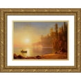 thumbnail image 1 of Bierstadt, Albert 32x23 Gold Ornate Wood Framed with Double Matting Museum Art Print Titled - Indian Canoe, 1 of 4
