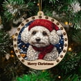 thumbnail image 1 of Biewer Terrier Xmas Dog Ornament, Biewer Terrier Dog Christmas, Biewer Terrier Dog Suncatcher, Christmas Hanging Stained Glass, Xmas Decor,, 1 of 4