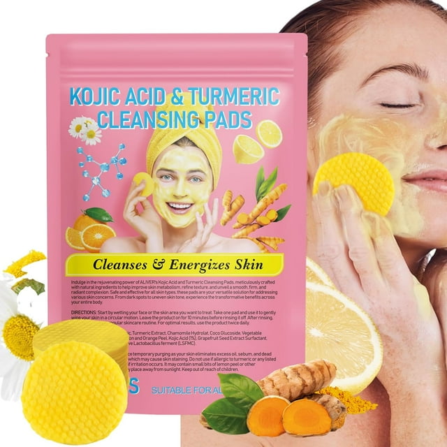 Bieyoc Kojic Acid and Turmeric Cleansing Pads, 40 Count Turmeric and ...