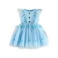 thumbnail image 1 of Biezeib Baby Girl Princess Dress Ruffle Sleeveless Button Front 3D Butterfly Tulle Dress Toddler Party Dress, 1 of 6