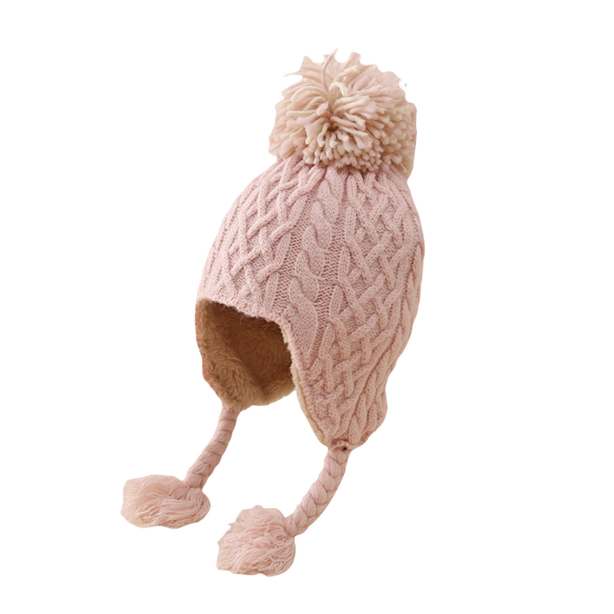 Biezeib Baby Girls Knit Hats Winter Baby Beanie Hat with Warm Ear Flap