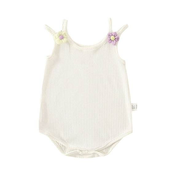 Biezeib Baby Girls Romper, Sleeveless Flower Infant Bodysuit Summer Clothes for Casual Daily