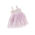 thumbnail image 1 of Biezeib Baby Girls Summer Sleeveless Dress Floral Ruched Mesh Princess Dress for Beach Party Cute Clothes, 1 of 9