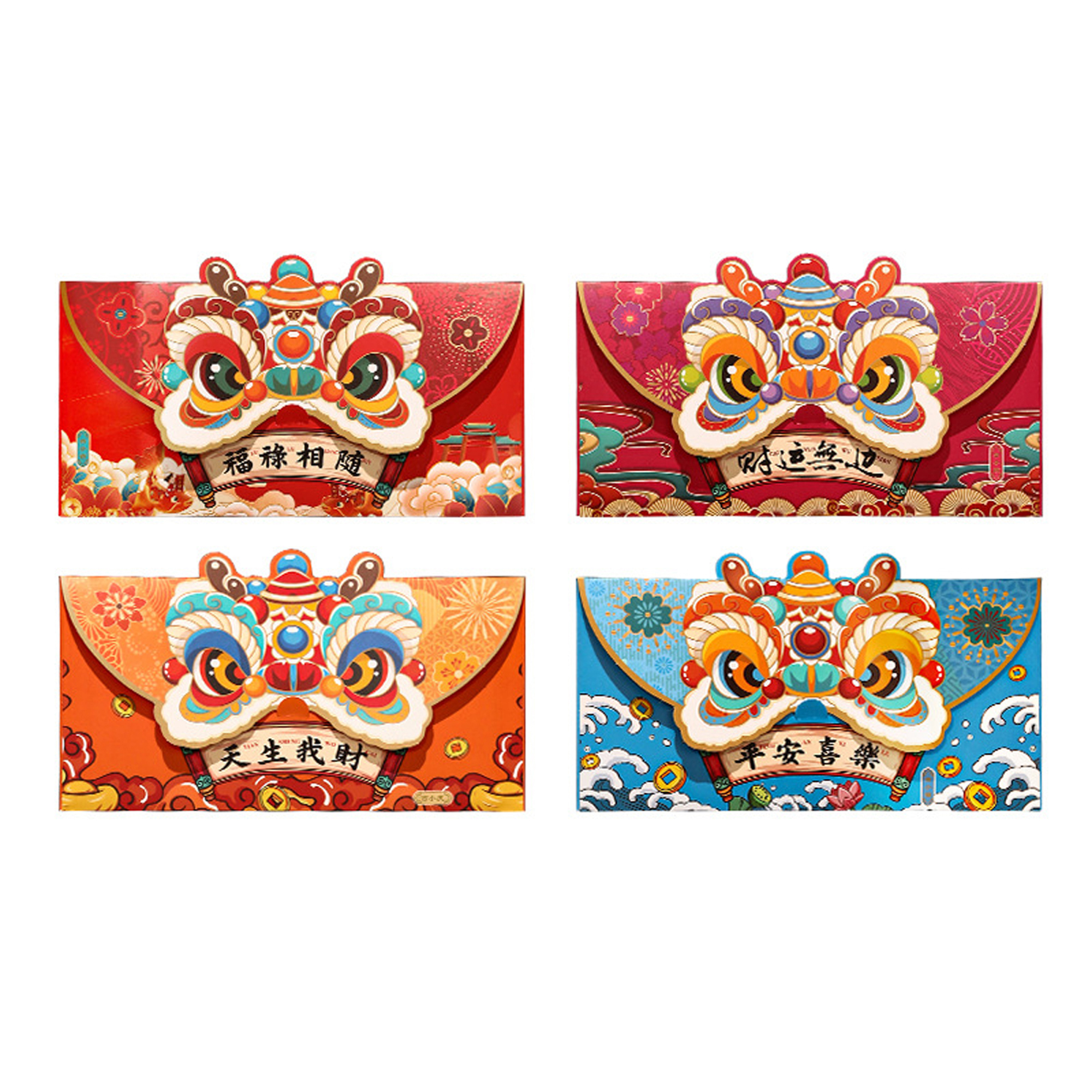 24 Pcs Chinese Red Envelopes - Year Of Dragon Design, 170x90mm, For New Year, Wedding, Lucky Money