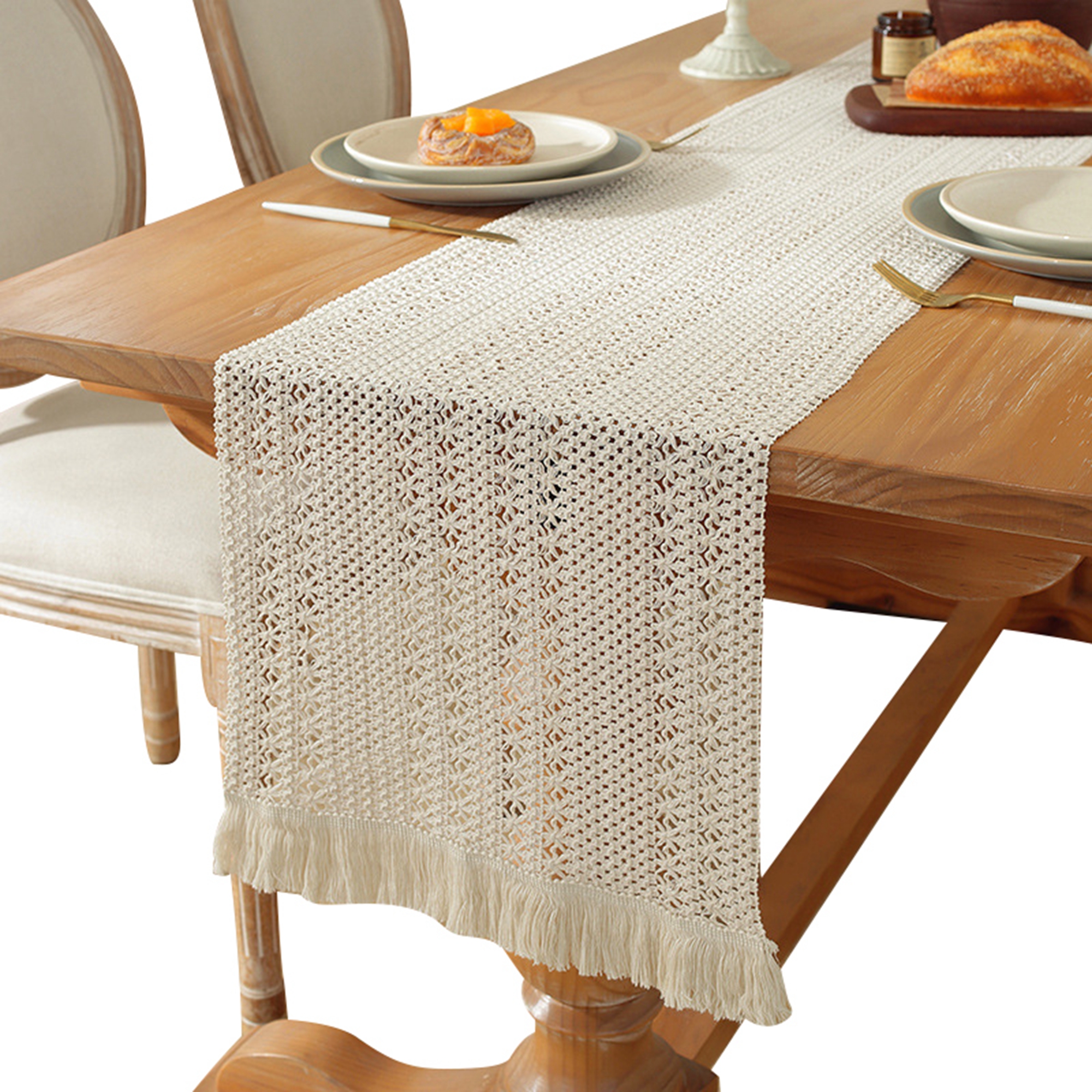 LADY MIRANDA Green Leaf Table Runner - 13x72 Inch Farmhouse Style, Summer & Seasonal Decor - View #8
