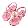 thumbnail image 1 of Biezeib Girls Flip Flop Sandals Bead Pearl Decor Anti-Slip Soft Sole Beach Slipper Toddler Sandals Shoes, 1 of 6