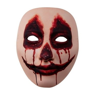 Biezeib Halloween Dead Bride Facewear Realistic Bloody Headwear with Floral Veil for Role-Playing Party Masquerade Costume Prop