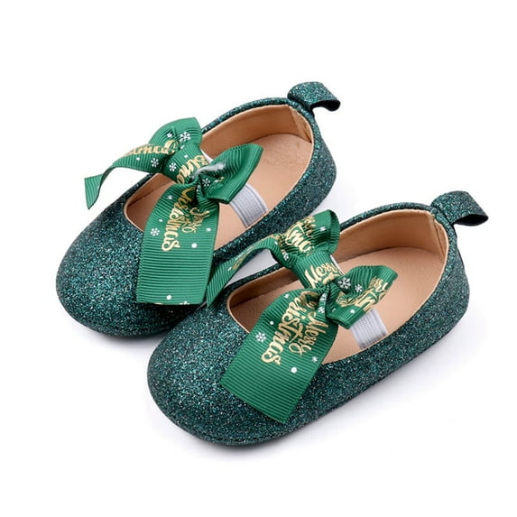 Biezeib Infant Baby Girls Moccasins Glitter Bowknot Soft Sole Flat Shoes Prewalker Anti-Slip Shoes First Walker Shoes