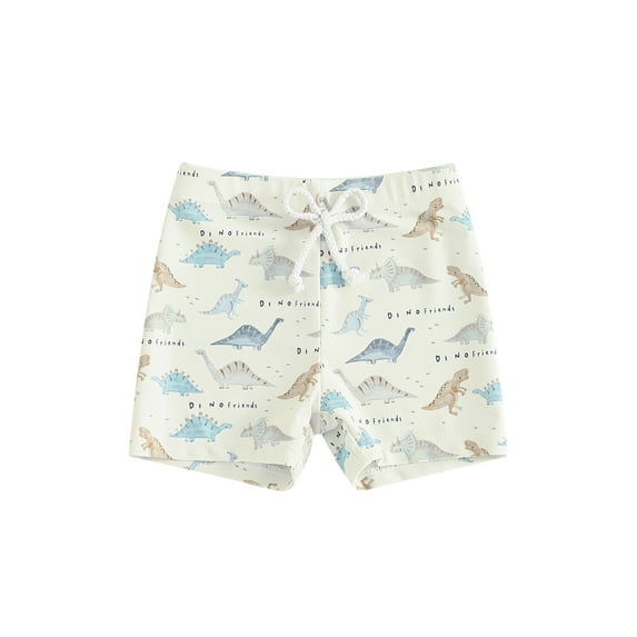 Biezeib Kids Boys Swim Trunks Summer Dinosaur/Plaid/Turtle Print Elastic Drawstring Board Shorts Toddler Swimwear Bathing Suit