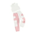 thumbnail image 1 of Biezeib Little Girl Summer Clothes Sleeveless Mock Neck Tank Tops with Cargo Pants 2 Pcs Outfit, 1 of 6