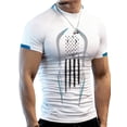 thumbnail image 1 of Biezeib Men Short Sleeve T-Shirt Fashion Print Crew Neck Muscle Fitness Tops Summer Sports Casual Slim Fit Shirts, 1 of 6