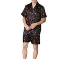thumbnail image 1 of Biezeib Men Silk Satin Pajamas Sets Short Sleeve Sleepwear Button-Down PJs Sets Two-Pieces Loungewear, 1 of 6