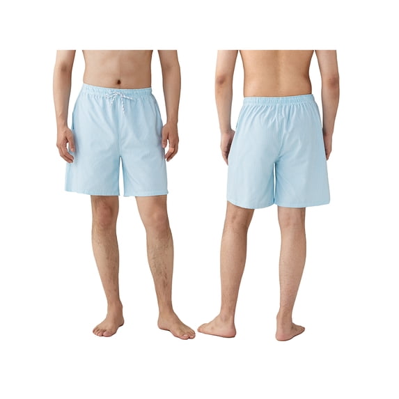 Biezeib Men's Drawstring Beach Shorts Summer Elastic Waist Striped Print Board Shorts Beachwear with Pockets