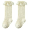 thumbnail image 1 of Biezeib Toddler Girls Knee High Socks Summer Breathable Knit Lace Ruffle Princess Socks for Party, Wedding, Photography, 1 of 6